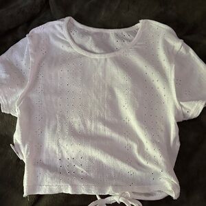 White Eyelet Women Top